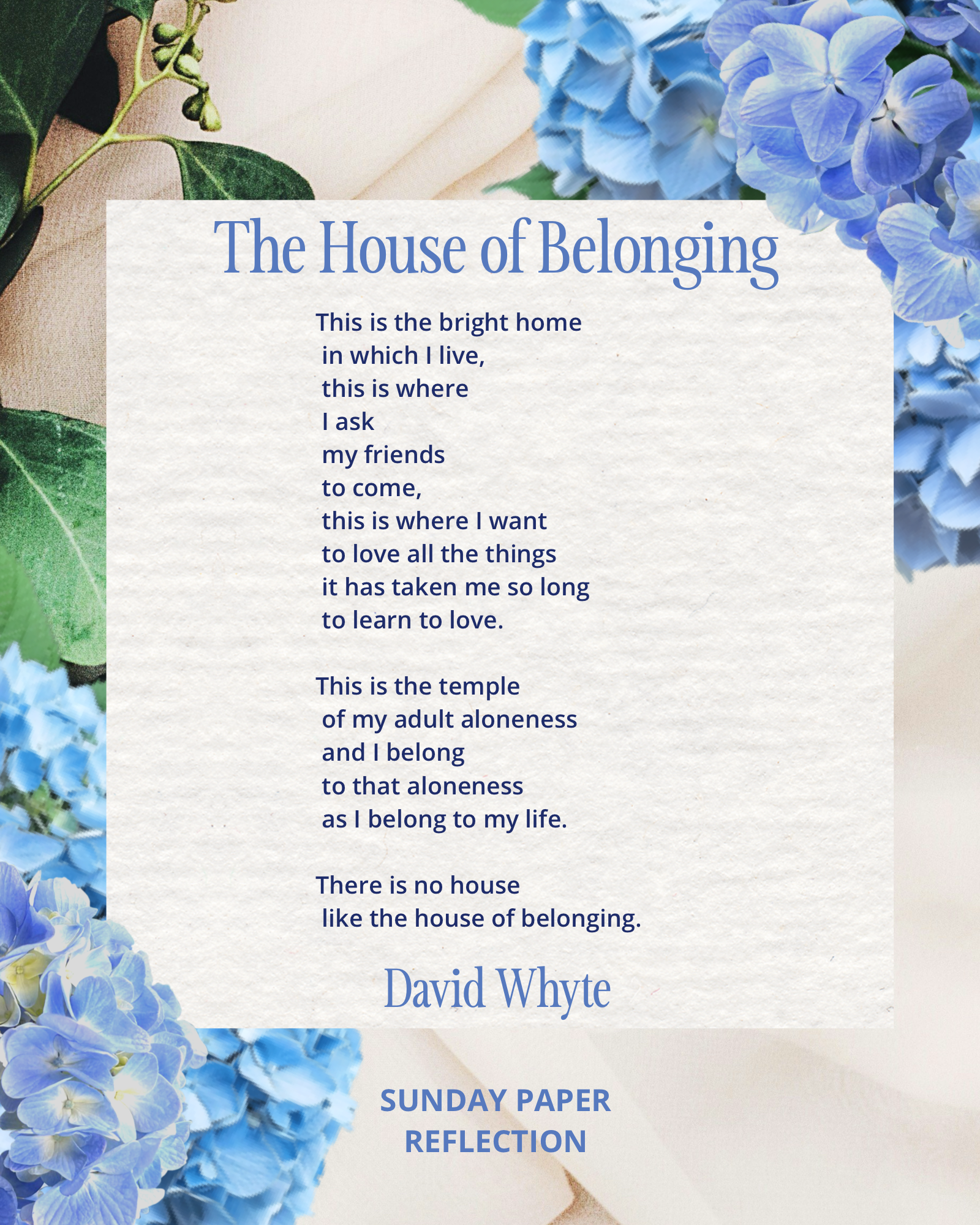 "The House of Belonging" By David Whyte