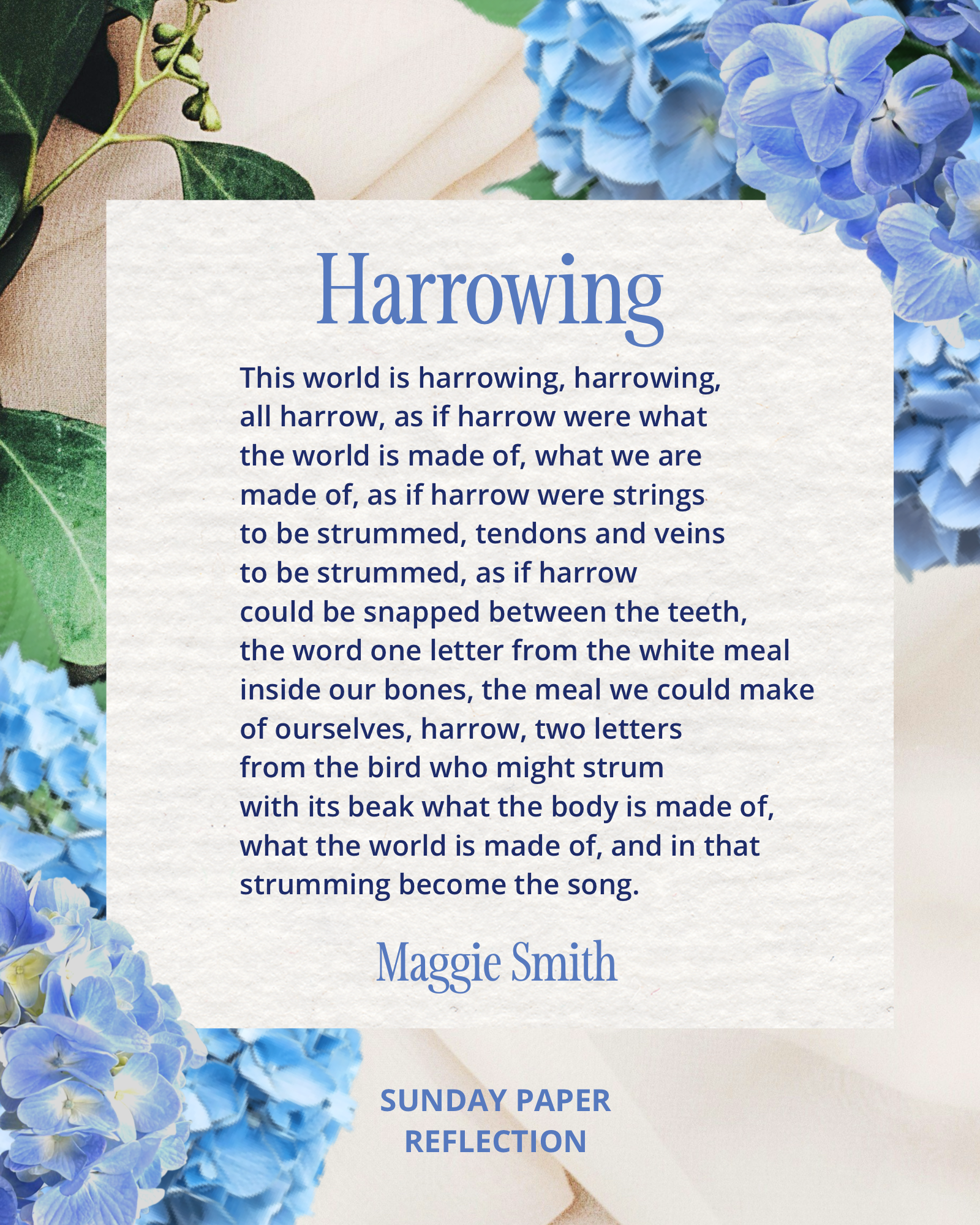 "Harrowing" by Maggie Smith