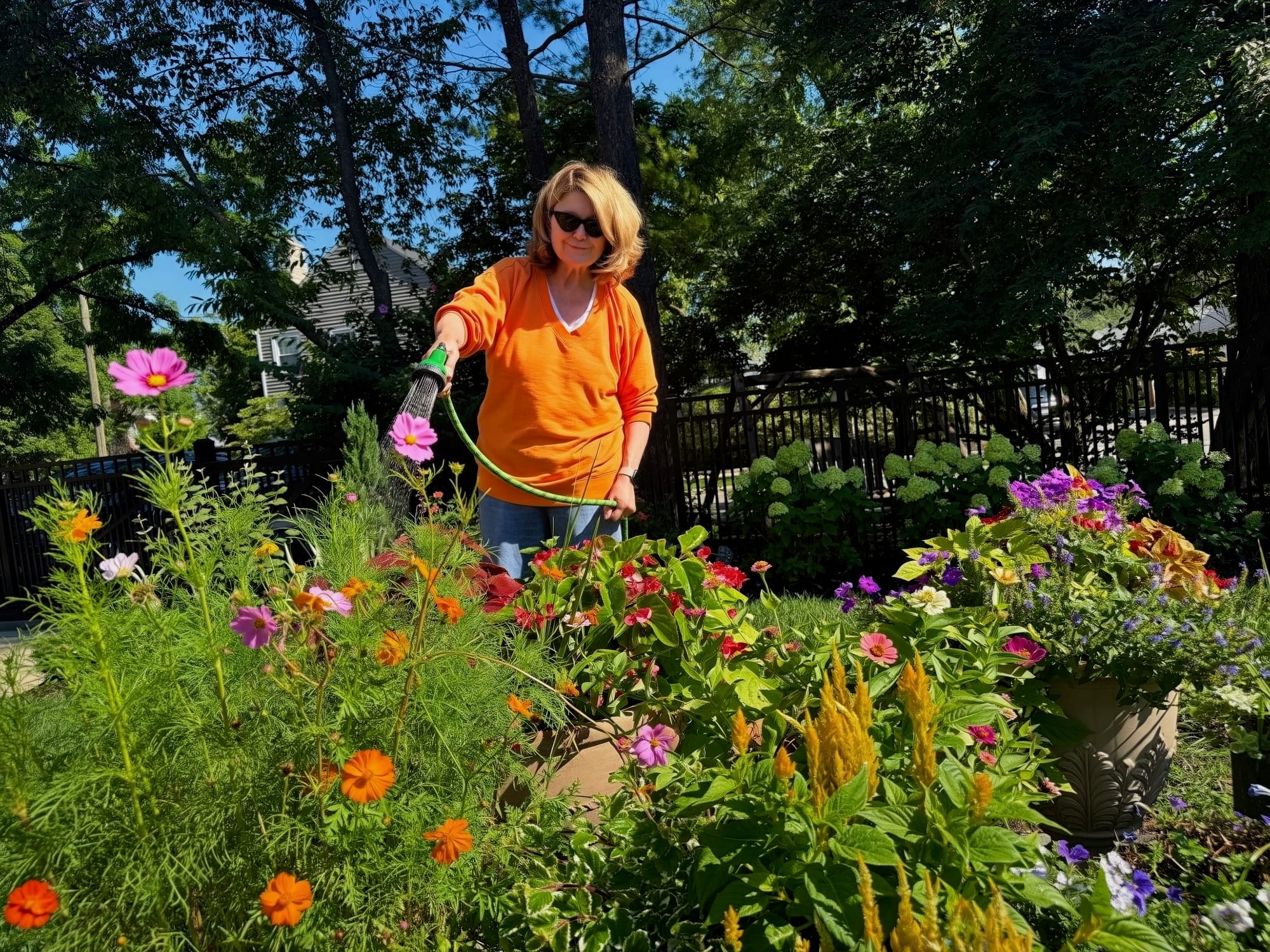 Connie in her garden