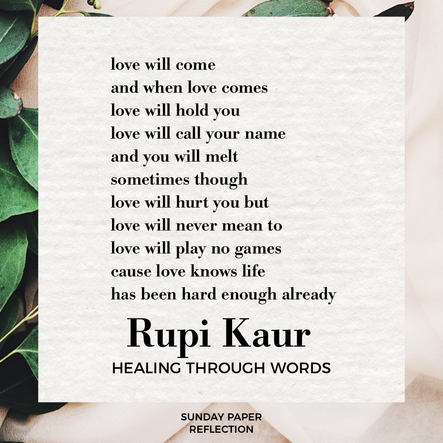 Healing Through Words by Rupi Kaur