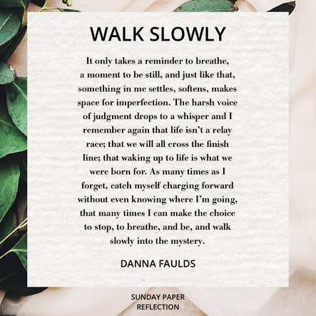 Walk Slowly by Danna Faulds