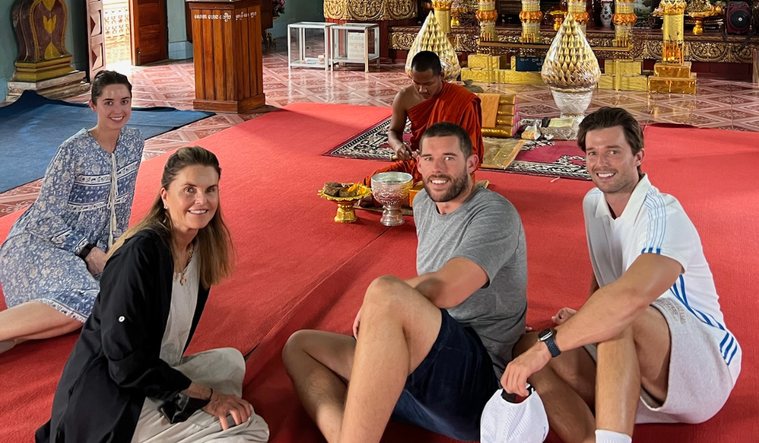 Maria Shriver and her children in Thailand