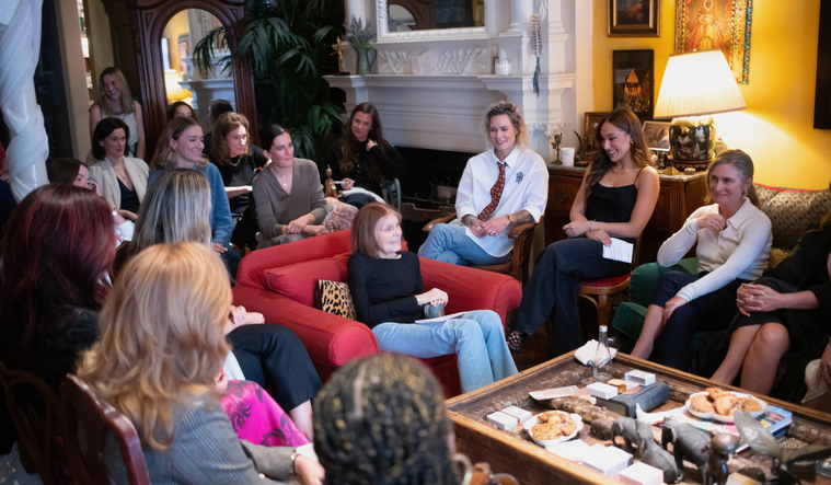 Gloria Steinem and Danielle Robay in their “Talking Circle”