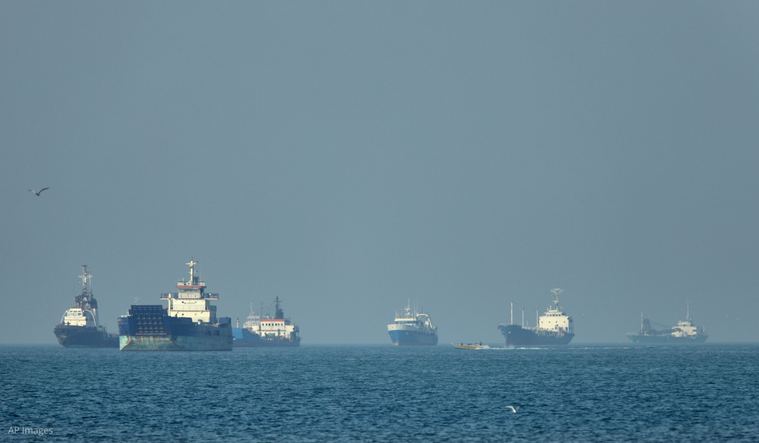 Ships in the Strait of Hormuz