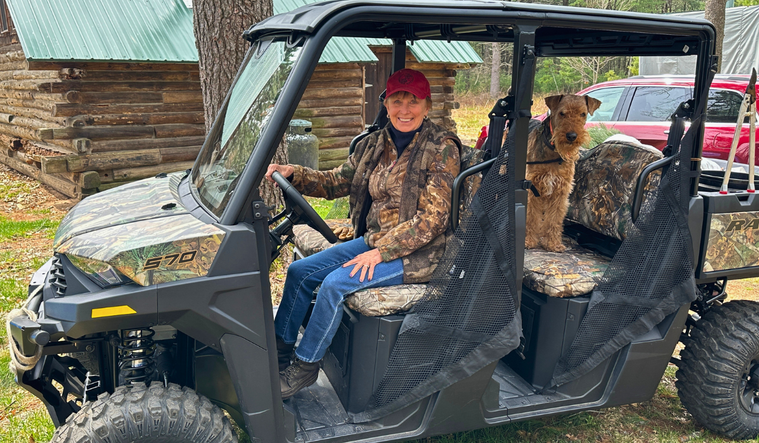 Christine Thomas and her dog Major