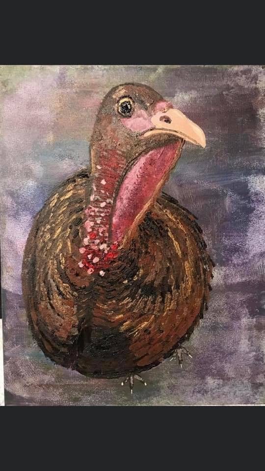 A painting of a turkey.