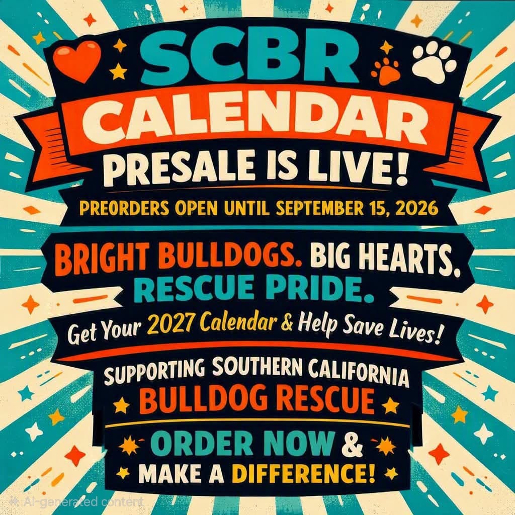 A graphic image stating "SCBR Calendar Presale is Live!"