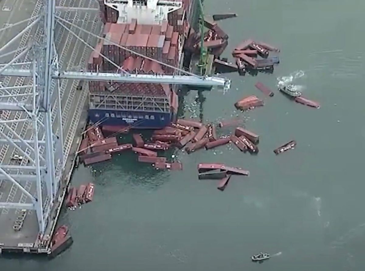 Dozens of shipping containers fall off cargo ship at Port of Long Beach