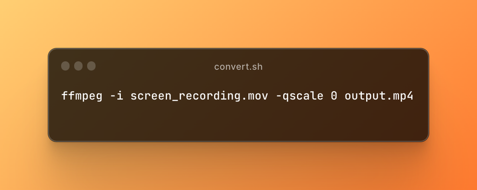 Convert QuickTime MOV to MP4 with FFMPEG