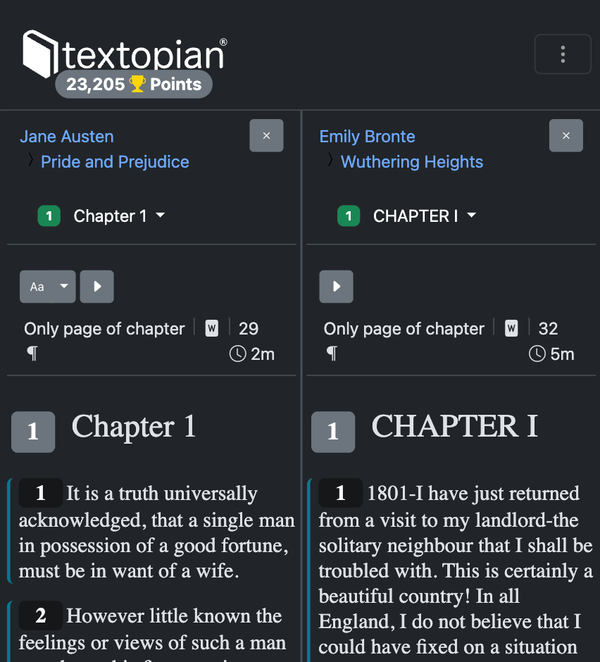 Side-by-side reading