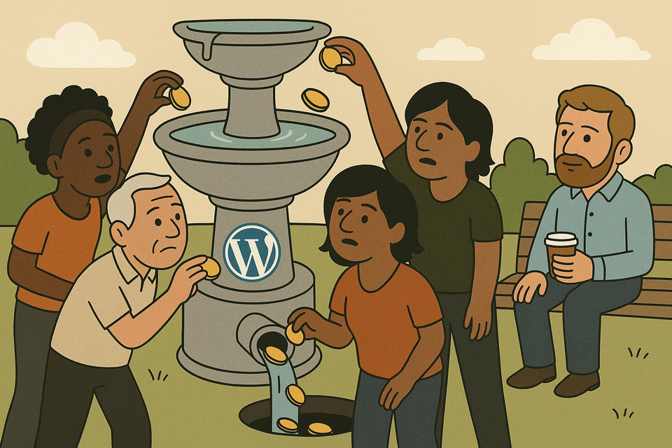 An illustration of donations going to waste.