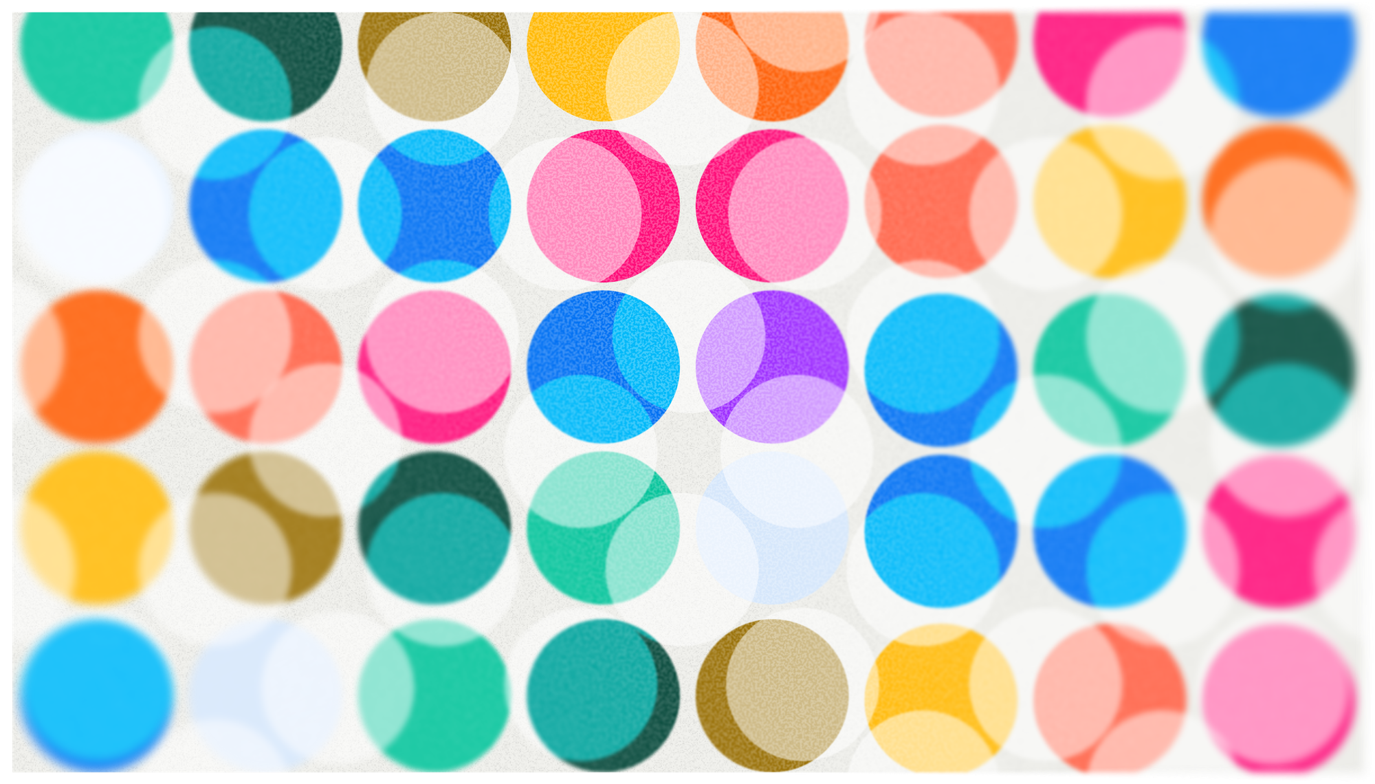 Abstract header image featuring a grid of colorful, overlapping circles. The design evokes a sense of community, collaboration, and playful connection.