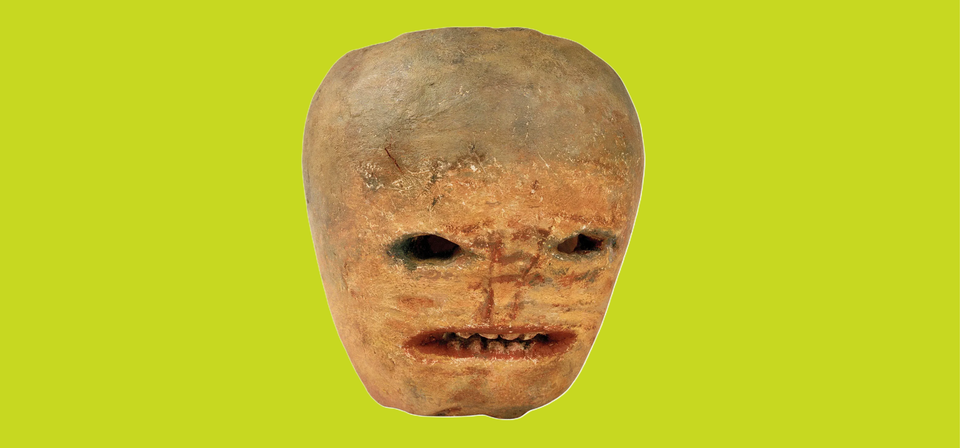 This is a plaster replica of a turnip lantern donated to the National Museum of Ireland - Country Life in 1943.