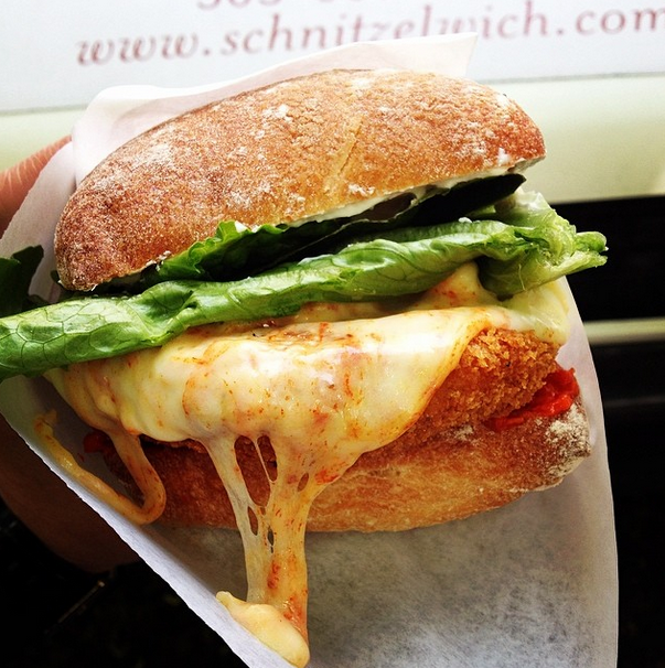 &nbsp; &nbsp; &nbsp; &nbsp; &nbsp; &nbsp; &nbsp; &nbsp; &nbsp; &nbsp; &nbsp; &nbsp; Popping my Schnitzelwich cherry in Portland in March.