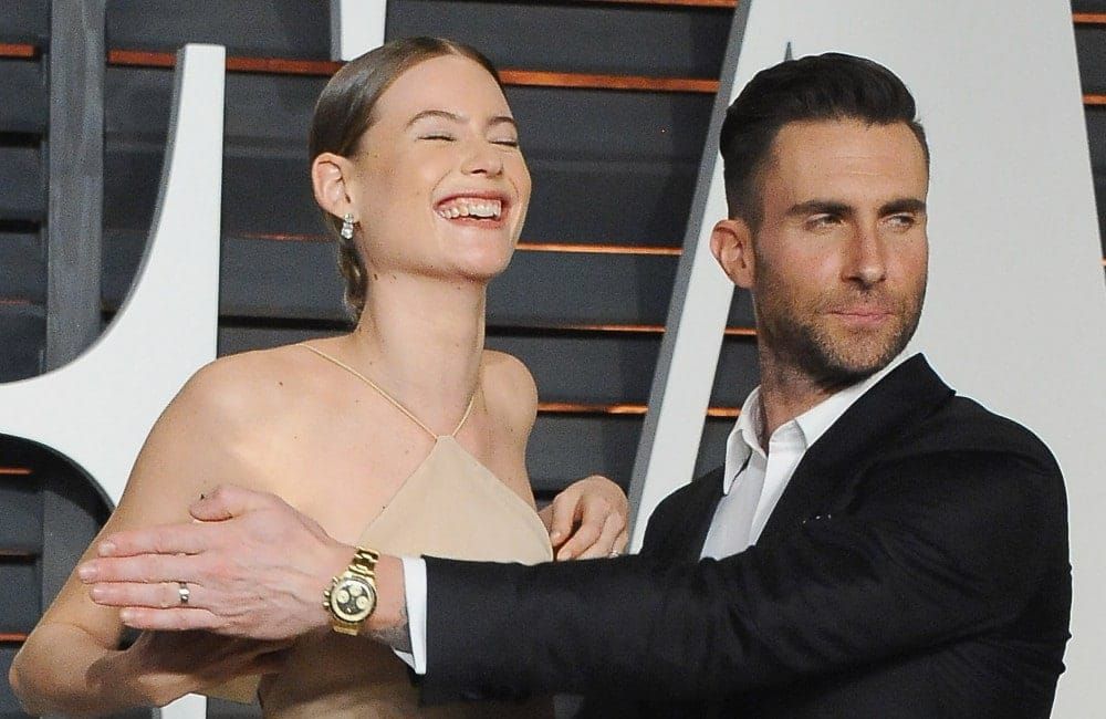 Behati Prinsloo and musician Adam Levine - 2015 Vanity Fair - Getty
