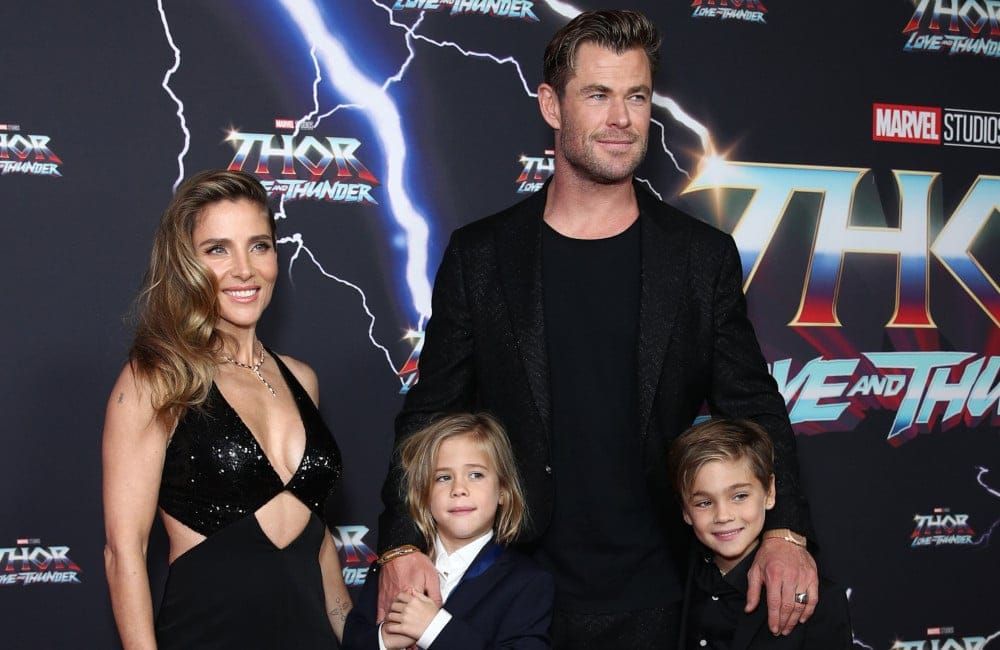 Chris Hemsworth Elsa Pataky and kids - Thor Love and Thunder Sydney screening 2022 - Getty