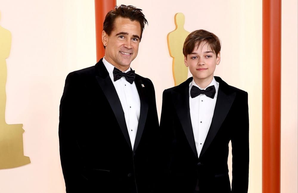 Colin Farrell and Henry Tadeusz Farrell attend the 95th Annual Academy Awards - Getty