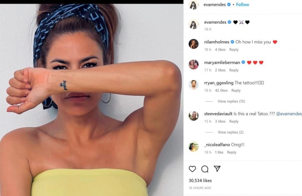 Eva Mendes - ONE USE - tattoo Nov 22 - Instagram