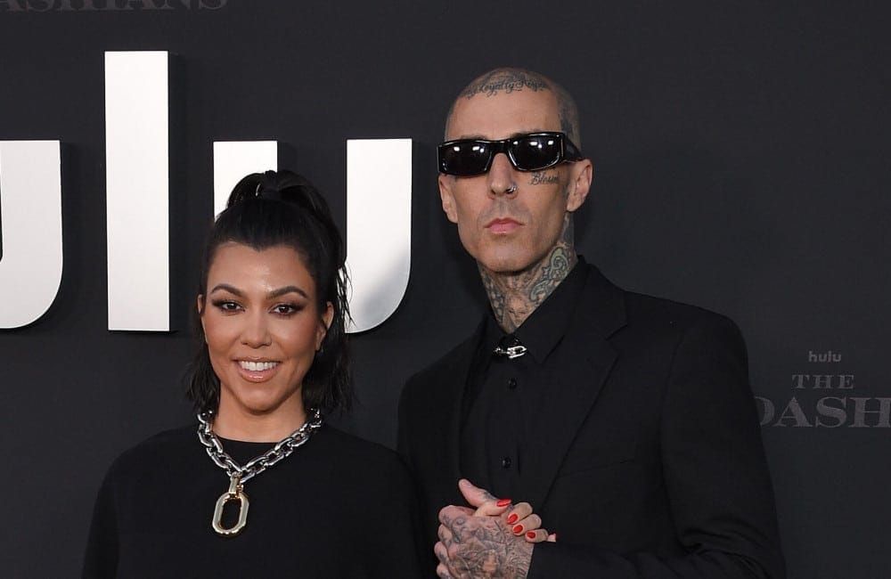 Kourtney Kardashian and Travis Barker - Los Angeles premiere of The Kardashians 2022 - Hulu Press