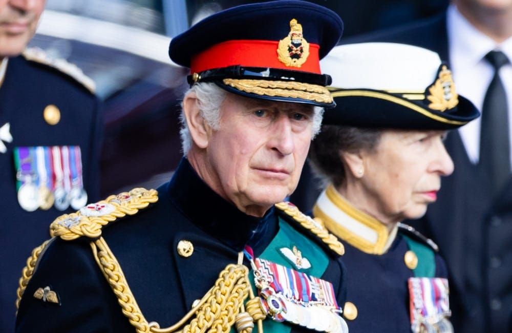 King Charles III and Princess Anne -Princess Royal leave St Giles Cathedral - 2022 - Getty