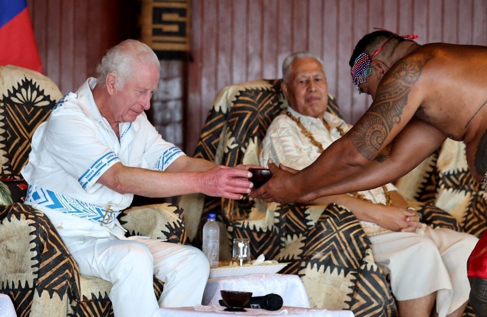 King Charles III presented with ‘ava drink in Samoa - Getty - October 2024