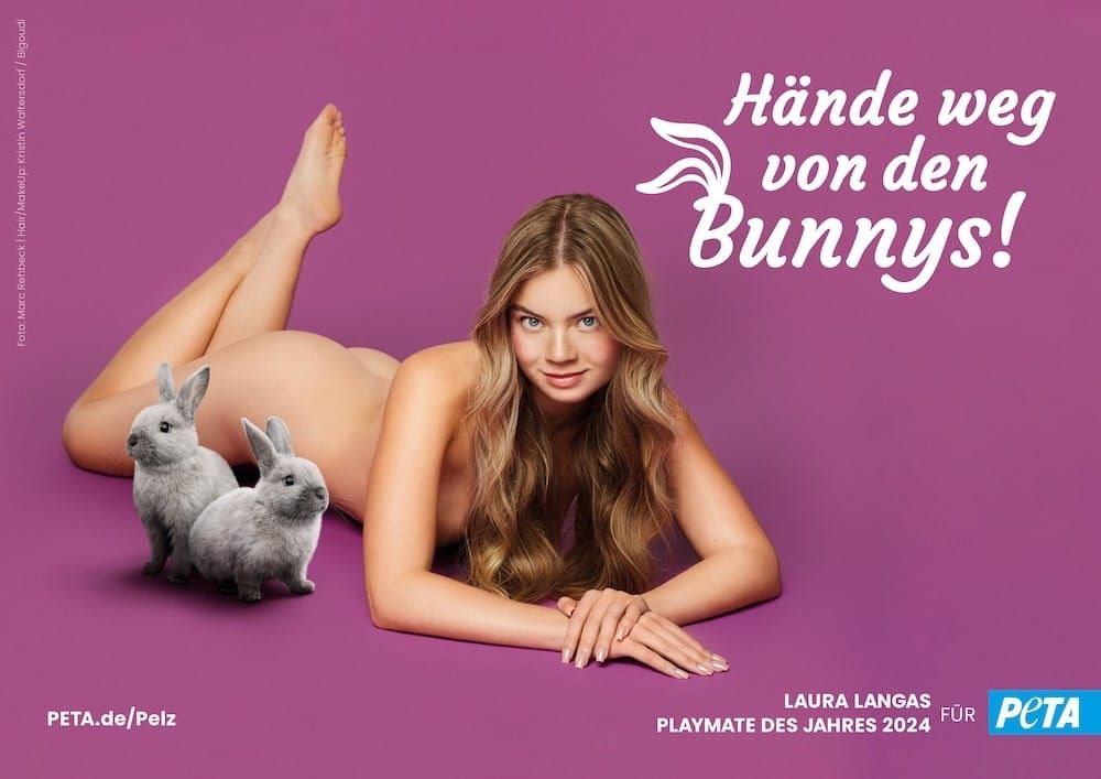 Playmate Laura Langas will Tiere schützen. Foto: PETA (honorarfrei)