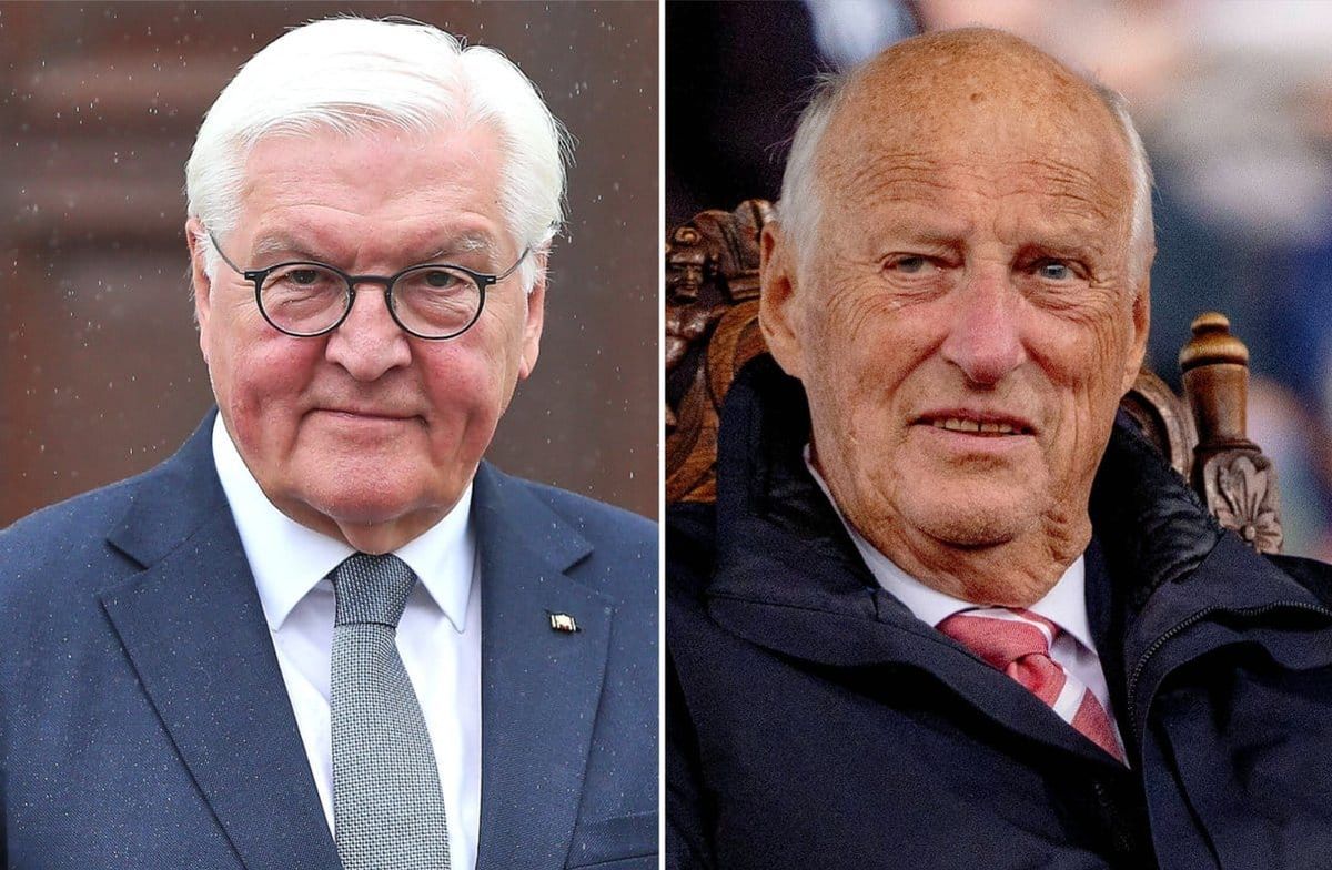 Frank-Walter Steinmeier (li.) sprach in seinem Kondolenzschreiben in höchsten Tönen über den verstorbenen König Harald von N…