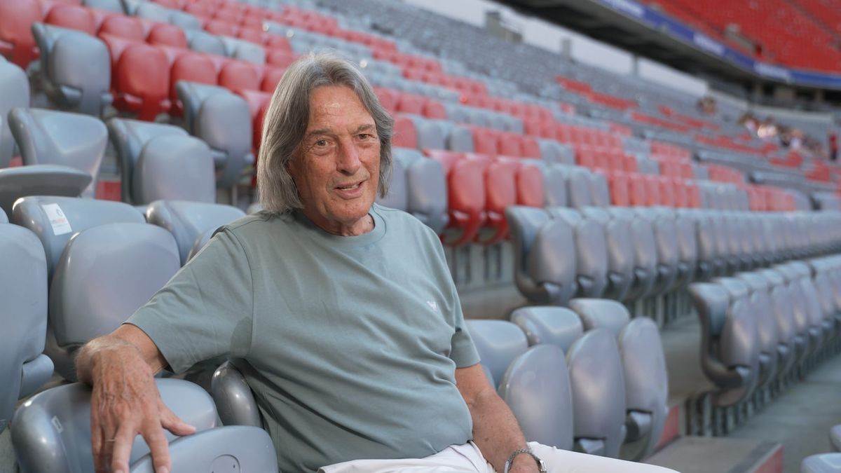 Hans-Wilhelm Müller-Wohlfahrt sitzt auf der Tribüne der Allianz Arena