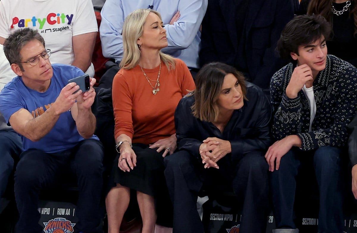 V.l.n.r.: Ben Stiller, Christine Taylor und Mariska Hargitay am Dienstag im Madison Square Garden in New York City.