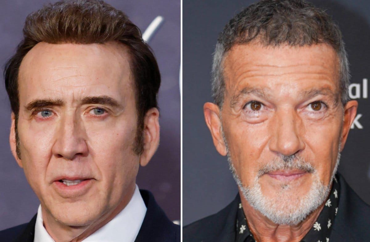 Nicolas Cage (li.) und Antonio Banderas werden 2027 für "True Detective" drehen.