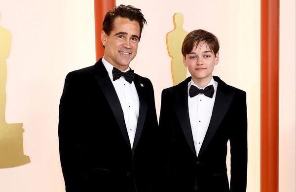 Colin Farrell and Henry Tadeusz Farrell attend the 95th Annual Academy Awards - Getty