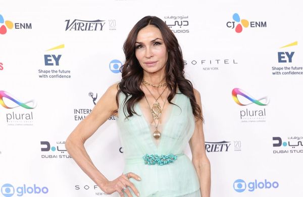 Famke Janssen attends the 53rd International Emmy Awards - Getty