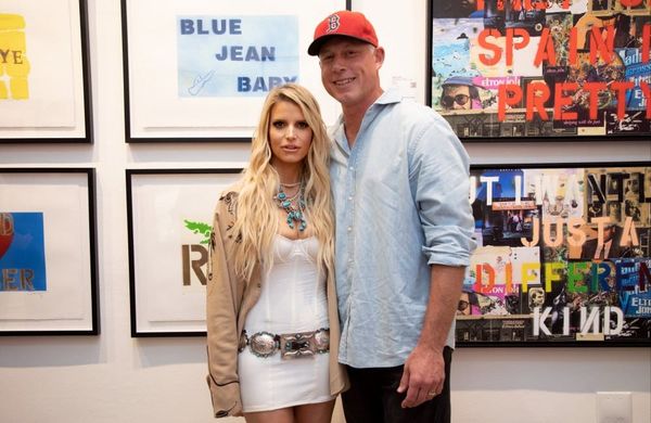 Jessica Simpson and Eric Johnson -  Bernie Taupin's Art Exhibit "Reflections" 2023 - Getty