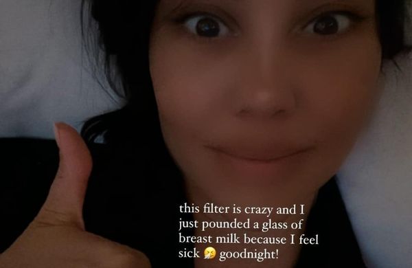 Kourtney Kardashian Barker - Breast Milk Drink Story - Instagram