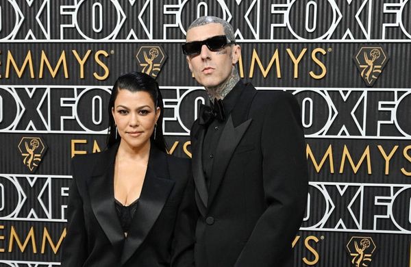Kourtney Kardashian and Travis Barker - 75th Prime Time Emmy Awards 2024 - Getty
