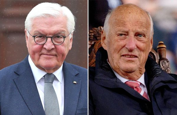 Frank-Walter Steinmeier (li.) sprach in seinem Kondolenzschreiben in höchsten Tönen über den verstorbenen König Harald von N…