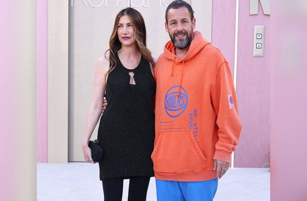 Adam Sandler wie er leibt und lebt: mit Ehefrau Jackie bei einer Hollywood-Galapremiere.