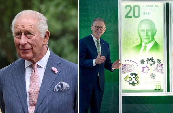 König Charles ist auf der kanadischen 20-Dollar-Note, die Tiff Macklem (re.) vorstellte.