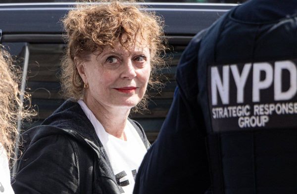 Susan Sarandon bei der Demonstration in New York.