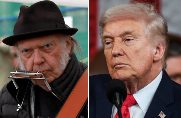 Rocklegende Neil Young vs. US-Präsident Donald Trump (r.) - landet ihr Streit erneut vor Gericht?