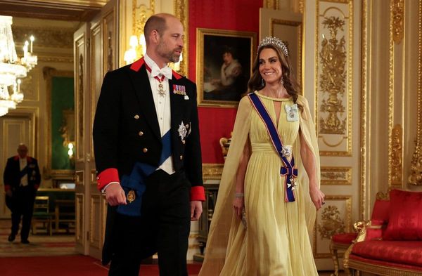 Prinz William und Prinzessin Kate unmittelbar vor dem Bankett.