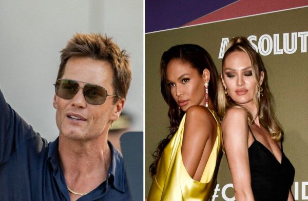 Kann sich um mangelnde weibliche Zuneigung offenbar nicht beschweren: Die Models Candice Swanepoel (r.) und Joan Smalls stre…
