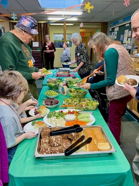 Sunday, April 5 (Easter): 1st Sunday Bring-a-Friend Potluck