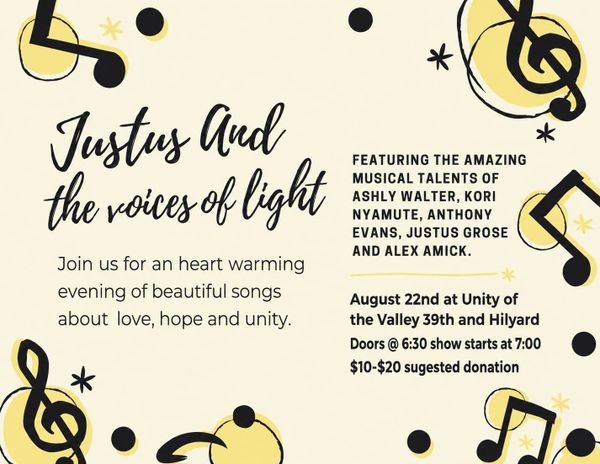 Justus and Voices of Light concert at Unity!
