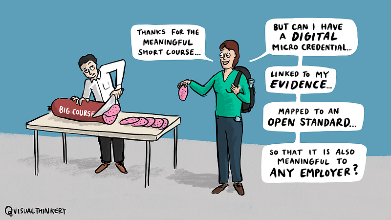 A person stood at a table slicing a large salami-style sausage. Another person is holding a slice of salami saying “Thanks fo