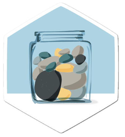 Pebbles in a jar