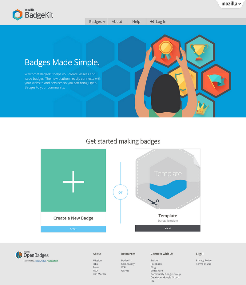 Screenshot of BadgeKit