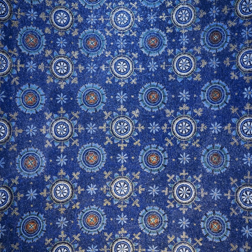 A mosaic pattern in blue