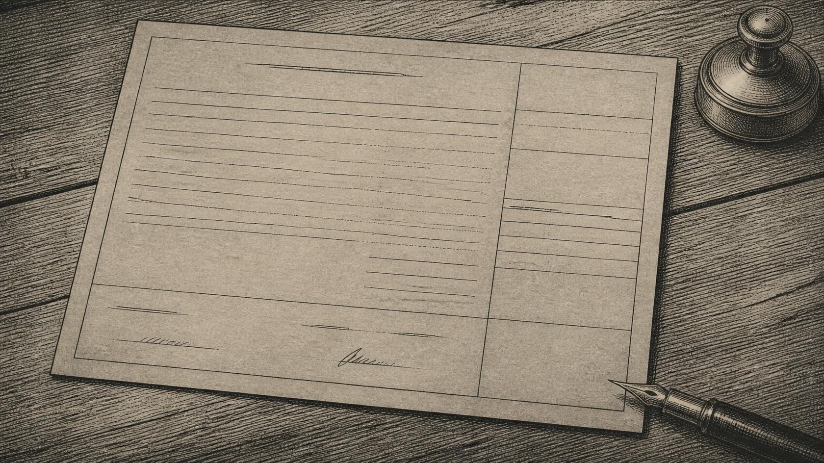 Engraved drawing of a contractor's payment ledger with a column of figures and a smaller amount set aside in a separate ruled box at the side.