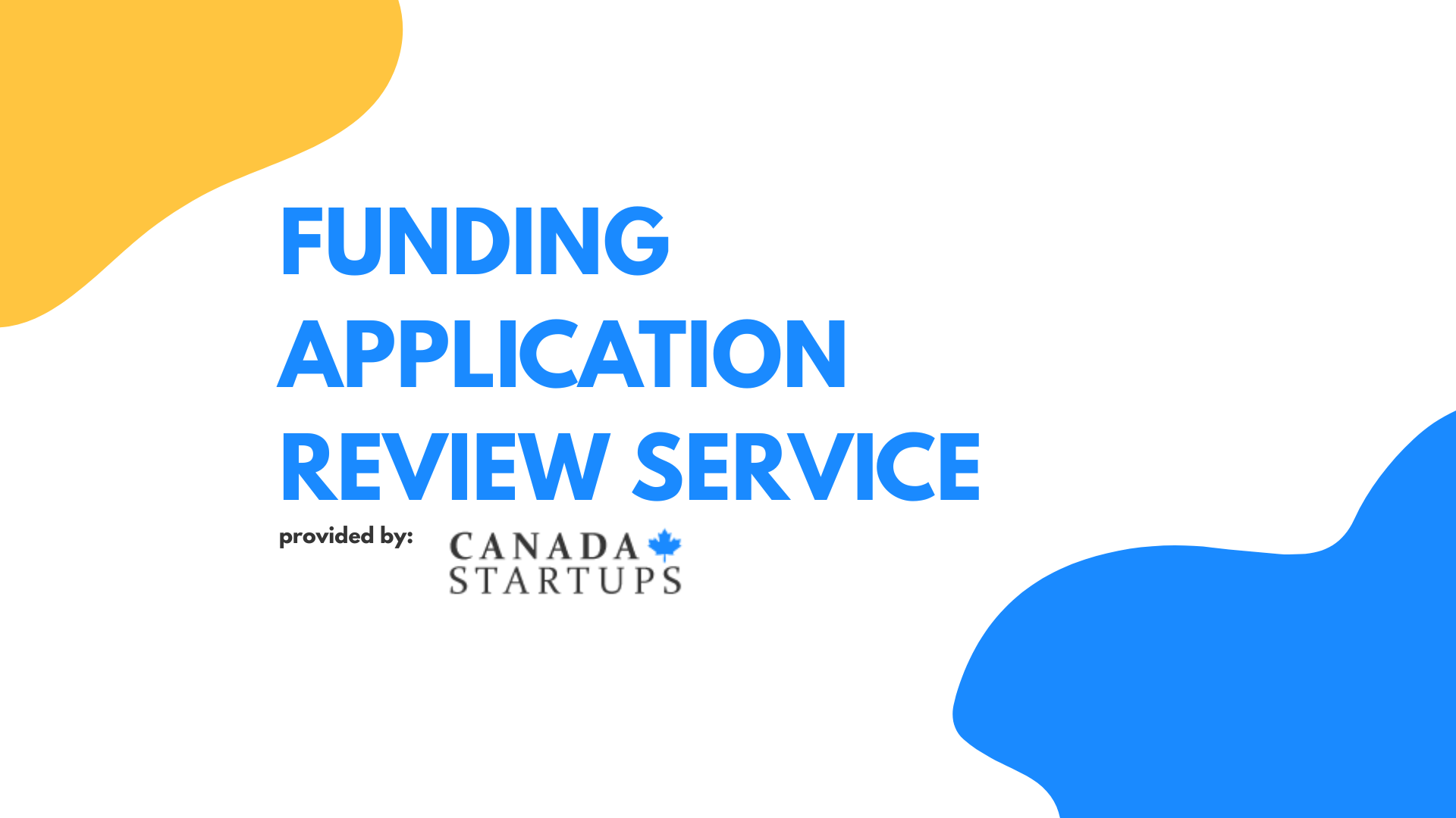 Canada Startups Funding Application Review Service